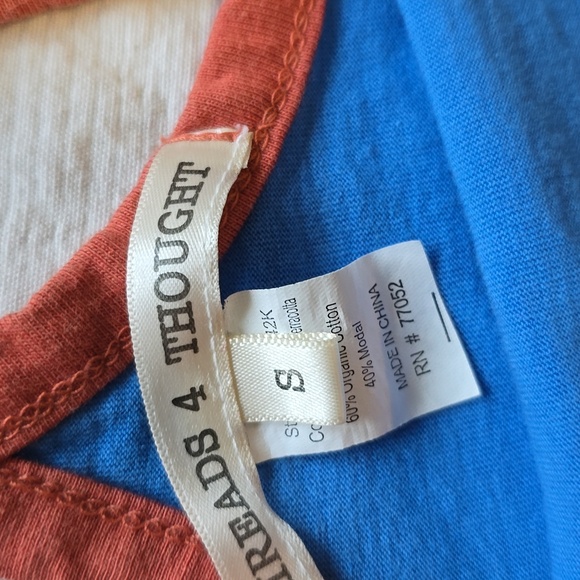 Threads 4 Thought Blue Maxi Dress with Rust Orange Trim - Picture 5 of 16